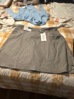 Lady Hagen skirt, 17” with short liner, skort XL grey